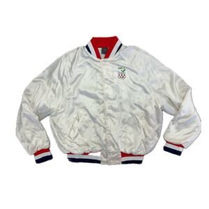 Vintage 80s Olympic Team Texaco Aristo Jac Satin Bomber Jacket